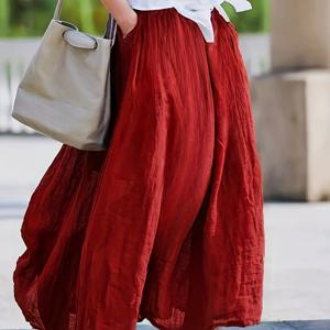 TEMU BK031606 여성 라벤더 퍼플 레트로 스타일 롱 드레스 - 통기성 섬유, 포켓이 있는 루즈핏, 봄/여름을 위한 우아하고 캐주얼한 디자인