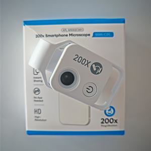 TEMU APEXEL 200X 휴대폰용 미니 포켓 현미경, CPL 렌즈 및 LED 조명이 있는 클립형 확대경, 아이폰 및 대부분의 스마트폰과 호환되는 범용 현미경 렌즈 (화이트)