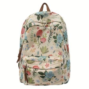 TEMU 패셔너블한 플로럴 여성용 백팩, 대용량, 귀여운 여행용 경량 배낭, 출퇴근 및 외출용 캐주얼하고 활용도 높은 가방
