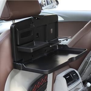TEMU 접이식 트레이 & 듀얼 컵홀더, 휴대폰 슬롯이 있는 범용 자동차 시트 백 오거나이저 - 내구성 PP 소재, 대형 수납공간, 간편 설치 차량 액세서리, 운전자에게 이상적인 선물
