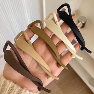 TEMU 여성용 4.33인치 플라스틱 헤어클립 5개 세트 - 우아한 헤어핀, 일상, 파티, 여행용 - 블랙, 화이트, 카키, 브라운 - 헤어스타일링 & 메이크업용 다용도 헤어 액세서리, 헤어 스타일리스트 선물, 파티 헤어 액세서리, 매끄러운 마감 클립