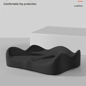 TEMU 인체공학적 메모리폼 꼬리뼈 쿠션 1개입 - 자동차 시트 및 사무용 의자용, 부드러운 폴리에스터 커버, 손세탁 가능, 혼합 색상 라이트 그린/그레이, 장시간 착석 시 편안함, 의자 패드 디자인, 혼방 원단