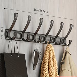 TEMU 알루미늄 무타공 욕실 후크, 두꺼운 겨울옷 + 목욕 타월 수납 가능, 복도, 욕실, 침실용, 벽걸이형 수납장, 다기능 수납 및 공간 절약, 두꺼운 코트걸이 지원
