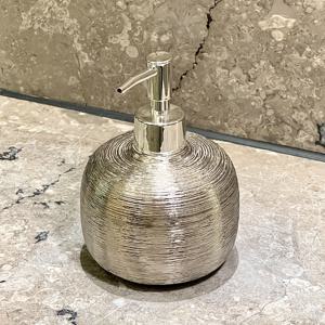 TEMU 욕실 정리 및 수납 용품 고급 브러시 처리 전기 도금 샴페인 골드 세라믹 비누 디스펜서 호텔 아파트 욕실 손소독제 디스펜서 가정용 은색 프레스형 로션 병 샤워 젤 병 원형 미끄럼 방지 조리대