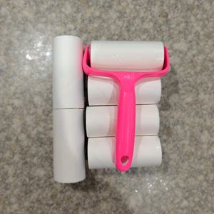 TEMU 1개 핸들 + 6개 교체용 롤, 360매, 벨벳 브러시 손으로 뜯는 롤, 의류, 카펫, 차량 시트에 적합, 내구성 있는 핸들, 전원 불필요