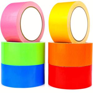 TEMU 6개입 방수 천 테이프 강력 고무 접착제 | 가정 및 공예가용, 파란색/분홍색/노란색/녹색/주황색/빨간색 - 실내 수리, 창의적인 장식, 카펫 고정 및 파이프 밀봉에 적합