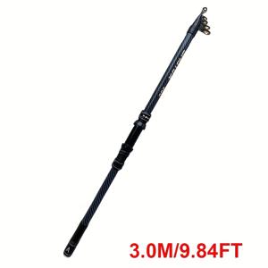 TEMU 초경질 탄소 섬유 낚싯대 2.1-3.6M (6.9-11.8Ft) 5가지 사이즈, 미끄럼 방지 그립 및 메탈 인서트 포함 - 바다 암초 낚시, 서핑 캐스팅 및 장거리 던지기에 적합