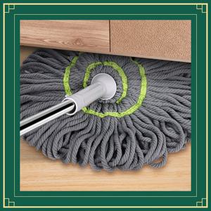 TEMU 내구성 강한 스테인리스 스틸 롱 핸들 초미세 섬유 걸레 - 쉽게 짜내기, 손 세척 가능 - 주방, 욕실 바닥, 타일, 원목용 흡수력 뛰어난 청소 도구