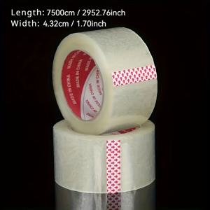 TEMU 투명 플라스틱 테이프 4롤 74.98미터, 포장 및 밀봉용 다용도, 사무실, 가정, 학교용 - 박스 및 포장용으로 이상적, 사무용품 | 투명 플라스틱 테이프 | 내구성 있는 접착제, 박스 밀봉 테이프