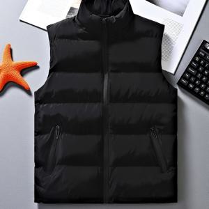 TEMU 원피스 블랙 슬리브리스 패션 멀티포켓 조끼, 남성용 따뜻한 두꺼운 재킷, 사계절 착용 가능