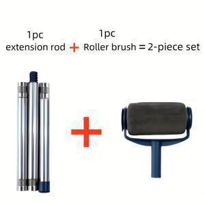 TEMU 2개 대형 자동 주입 페인트 롤러 세트 (확장 폴대 포함) - 라텍스 및 벽 페인트에 적합, 매끄럽고 균일한 코팅, 사용하기 쉬움, 7인치 롤러 길이, 금속 및 플라스틱 재질