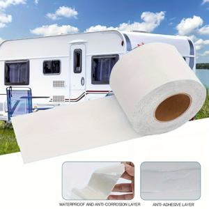 TEMU 1롤 초강력 RV 지붕 부틸 테이프 - 내구성 고무 노화 방지 폴리머 탄성 필름, 수리 테이프, 모터홈 유지보수, 유연한 밀봉 테이프, 자동차, 창문 및 지붕용