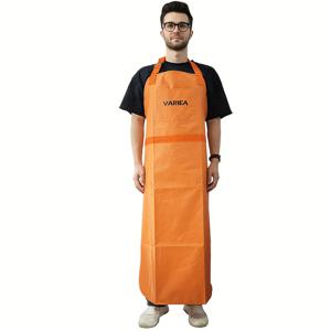 TEMU VARIEA-오렌지, 풀 커버리지 작업 앞치마 및 포켓 - 가벼운 정원 앞치마, 실용적인 정원 슈트, 기능성 포켓 디자인, 잔디 깎기에 필수