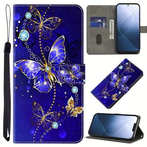 TEMU 갤럭시 A03s A05 A05s A06 A07 A12 A13 A14 A15 A16 A17 A21s A22 A23 A24 A25 A26 A32 A34 A35 A36 A50 A51 A52 A53 A54 A55 A56 A71과 호환 가능한 귀여운 나비 빈티지 꽃 패턴 PU 가죽 지갑 휴대폰 케이스, 가죽 플랩, 카드 슬롯 및 자석 클립 포함