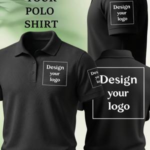 TEMU 맞춤형 남성 폴로 셔츠, 앞 가슴 맞춤, 왼쪽 팔 맞춤, 뒷면 맞춤, 기업 유니폼 맞춤, 팀 의류 맞춤, 회사, 팀 맞춤, 팀 모 향상, 3가지 맞춤 영역에 적합
