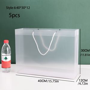 TEMU 남녀를 위한 선물 - PVC 선물 포장용 투명 프로스트 PP 플라스틱 토트백 (생일 선물, 의류, 화장품, 꽃, 기타 용품에 적합)으로 일상적인 니즈를 충족하는 선물