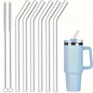 TEMU 30oz & 40oz 텀블러용 특대형 유리 빨대 6개 세트 – 12.2