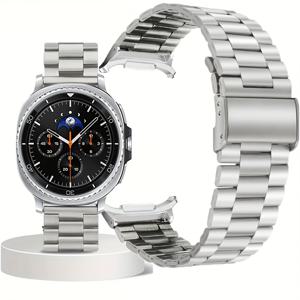 TEMU 고급 스테인리스 스틸 삼성 8/8 클래식 40mm 44mm 46mm 밴드 여성/남성용, 패션 버클 손목밴드 - 삼성 워치 8 클래식/8 스마트워치 액세서리