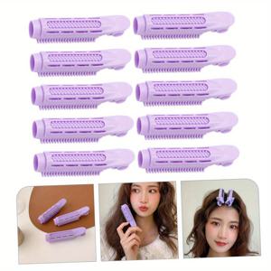 TEMU 10개입 보라색 무열 커링 로드 세트, 여성용 데일리 볼륨 빅 웨이브 컬러, 모든 헤어 타입에 적합, 패셔너블하고 사용하기 편리한 컬링 도구