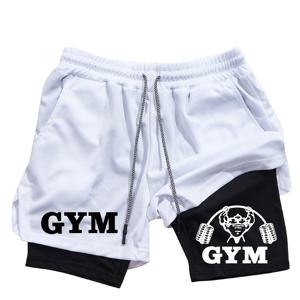 TEMU 남성용 피트니스 쇼츠 - 웨이트리프팅 패턴, 조절 가능한 드로스트링 허리, 사이드 포켓 - 웨이트리프팅, 러닝, 농구용 경량 스포츠 쇼츠 - 세탁기 사용 가능한 피트니스웨어, 내구성 있는 디자인, 래디컬 스타일