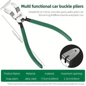 TEMU 차량 버클 플라이어 접착 버클 리벳 드라이버 도어 패널 버클 플라이어 프라이 바 고무 플라스틱 너트 내부 패널 제거 자동차 수리 유지 보수 도구