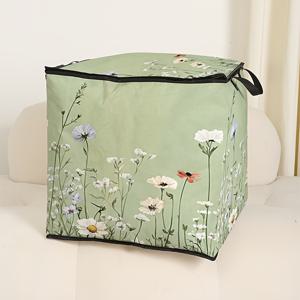 TEMU 1개 대용량 별 뚜껑 보관함 컬러풀 플로랄 프린트, 접이식 담요 및 이불 정리함, 내구성 있는 지퍼, 완벽한 휴일 선물, 침대 밑 수납, 뚜껑이 있는 정리함, 뚜껑이 있는 정리함, 덮인 보관함, 초대형 이불 정리함, 보관함, 보관함, 보관함, 보관함, 약 보관함, 보관함, 보관함, 보관함