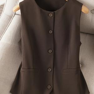 TEMU 새로운 스타일리시하고 우아한 봄, 여름, 가을 조끼. 캐주얼 웨어에 완벽하며 사무실에서도 활용하기 좋습니다.