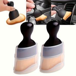 TEMU 초극세사 차량 청소 브러쉬 - 부드러운 브리슬로 좁은 공간 및 대시보드 관리에 적합한 컴팩트 차량 디테일링 액세서리