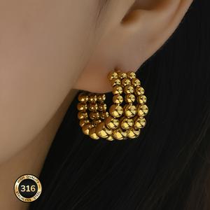 TEMU 저자극성 스테인리스 스틸 골드 귀걸이, 퇴색 방지, 편안하고 다용도, 쉬우면서도 우아함, 여성 데일리 파티를 위한 고품질 패셔너블한 추가, 여성들을 위한 완벽한 선물