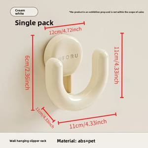TEMU 화이트 흡착식 신발 정리대, 욕실 및 샤워실용 벽걸이 슬리퍼 정리기, 실용적인 슬리퍼 후크, 후크