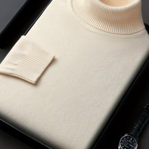 TEMU 새로운 가을/겨울 남성용 두꺼운 단색 터틀넥 스웨터, 활용도 높은 니트 풀오버