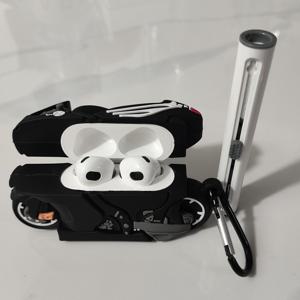TEMU 에어팟 1/2, 3, 4, Pro/Pro2용 이어폰 보호 케이스 (메탈 후크 클리닝 키트 포함), 스타일리시한 디자인 이어폰 케이스, 소프트 쉘 낙하 방지 헤드폰 케이스, 창의적인 장식품. 커플 선물 (헤드폰 미포함)