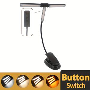 TEMU 51 LED 클립형 악보등, USB-C 충전식 휴대용 독서 책 야간 조명, 눈 보호 데스크 램프, 4가지 색상 모드, 3단계 밝기, 피아노, 키보드, , 실내 사용에 적합, 크리스마스 또는 개학 시즌 선물로 완벽