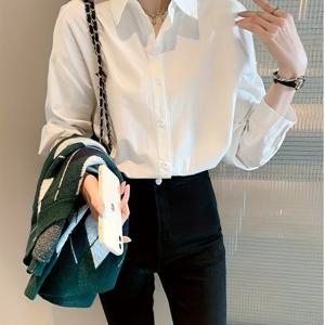 TEMU 여성용 베이직 롱슬리브 셔츠 - 빈티지 스타일 다용도 워크웨어 내의, 새로운 여성용 기본 셔츠