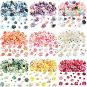 TEMU 다양한 색상의 60개 인조 꽃 머리 세트 (모란, 데이지, 장미 포함). 이 작은 실크 꽃들은 공예, 화환, 결혼식, 파티 및 홈 데코에 완벽합니다.