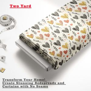 TEMU 1개 멀티 컬러 손으로 그린 사랑의 나무 잎사귀 쉬운 아트 스타일 식물 하트 요소 신선한 컨트리 스타일 기하학적 질감 패션 장식 패브릭 소재 100% 패브릭 4가지 사이즈 조합 (Fat Quarter, Half Yard, One Yard)