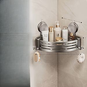 TEMU 흡착판 욕실 선반, 드릴이 필요 없는 샤워 수납 랙, 욕실용 삼각 정리함, 샤워 젤 및 샴푸와 같은 세면도구 보관에 적합, 샤워 캐디