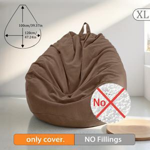 TEMU 올니커버 1개 소파 커버, 업그레이드 코듀로이 빈백 소파 커버, 가을 겨울용, 편안한 소파 커버, 보온성 우수, 지퍼 잠금, 세탁기 사용 가능, DIY 충전재, 침실, 거실, 마당용, 7가지 색상 선택 가능, 인체공학적 디자인