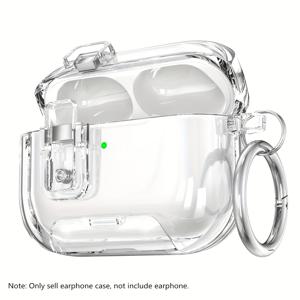 TEMU 에어팟 프로 3 케이스, 자동 스냅 뚜껑, 투명 소프트 TPU - 충격 방지, 스크래치 방지, 낙하 보호, 에어팟 프로 3 이어버드 호환