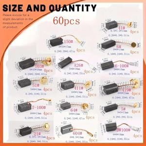 TEMU 60개 전문가용 전동공구 카본 브러쉬 세트 - 15가지 다양한 사이즈, 내구성 강한 금속 교체 부품, 효율적인 수리 및 유지보수, 전문가용 공구|다용도 공구|내구성 강한 금속 부품, 공구 부품 및 액세서리