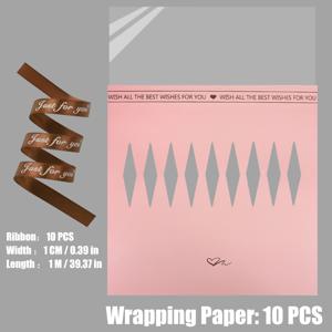 TEMU 생화 포장 박스 세트 (박스 10개 + 리본 10개), 부케 포장지, 생화 포장백, 무료 리본 포함, 성형기 1개, 빠르고 간편한 포장, 결혼기념일, 발렌타인데이, 생일, 기념일, 어머니의 날, 결혼식, 졸업 시즌, 프로포즈, 꽃배달 등에 적합한 생화 포장용