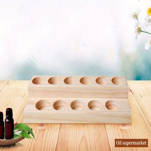 TEMU 2단 목재 에센셜 오일 디스플레이 보관 정리대 - 11구 천연 소나무 선반 - 최대 11개 아로마테라피 병 수납 - 선물용 선반, 랙