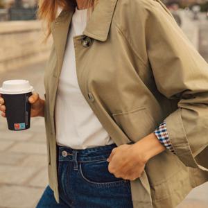 TEMU Elegant 시리즈 | 여성용 카키 트렌치 코트, 싱글 브레스트 버튼 및 플래드 안감 | 신축성 없는 원단, 단색, 레귤러 핏, 캐주얼부터 세미 포멀 웨어에 적합, 포켓 및 클래식 디자인 디테일 특징