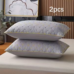 TEMU 통기성 및 쿨링 베개 2개, 엎드려/옆으로 자는 사람에게 적합, 부드럽고 시원한 내부 코어, 기계 세탁 가능한 고급 침구, 가정 및 호텔용, 다양한 색상 선택 가능, 충전재