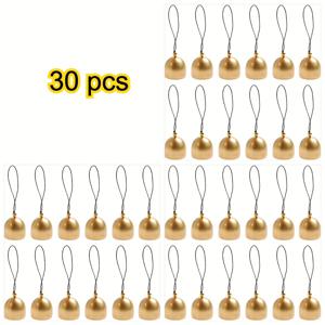 TEMU 빈티지 메탈 벨 30개, 크리스마스, 할로윈, 풍경, 반려동물 훈련용 황금색 구형 걸이형 장식, 내구성 있는 야외 장식품