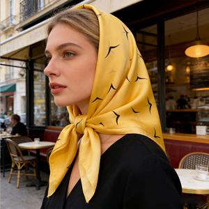 TEMU 여성용 100% 뽕나무 실크 스카프 - 럭셔리 뽕나무 실크 새틴 헤드웨어 & 넥 스카프, 레몬 /, 부드럽고 통기성 좋은 데일리 멀티펑셔널 헤어 액세서리, 파티 웨딩용, 여성 축제에 어울리는 우아한 선물