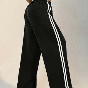 TEMU 사이드 캐주얼 패션 스포츠 바지 운동 야외 드로스트링 레그 운동 바지