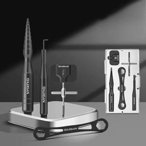 TEMU 강력한 낚시릴 수리 키트 5개 세트 - 합금 도구 세트 & ABS 케이스 포함, 스피닝/베이트캐스팅 로드 유지보수 키트, 핀 제거기, 너트 렌치, 베어링 도구 (드롭 휠 시스템용)