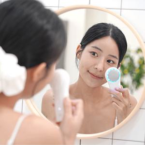 TEMU Crei 크레이 충전식 진동 세안기 진동클렌저,얼굴 쿨링 모공 청소 클렌징 브러시 세안기 (진동·온열·냉각 기능 탑재)