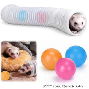 TEMU 확장형 햄스터 놀이 터널 및 장난감 공, 터널 및 소형 동물 튜브 장난감 세트, 접이식 소형 동물 터널 튜브 장난감, 애완동물 놀이 수면 휴식 케이지 액세서리, 소형 동물 액세서리, 생쥐, 햄스터, 기니피그, 토끼에 적합